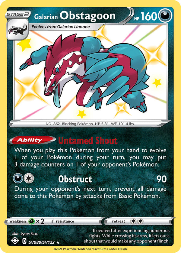 Galarian Obstagoon Shining Fates SET-SV080