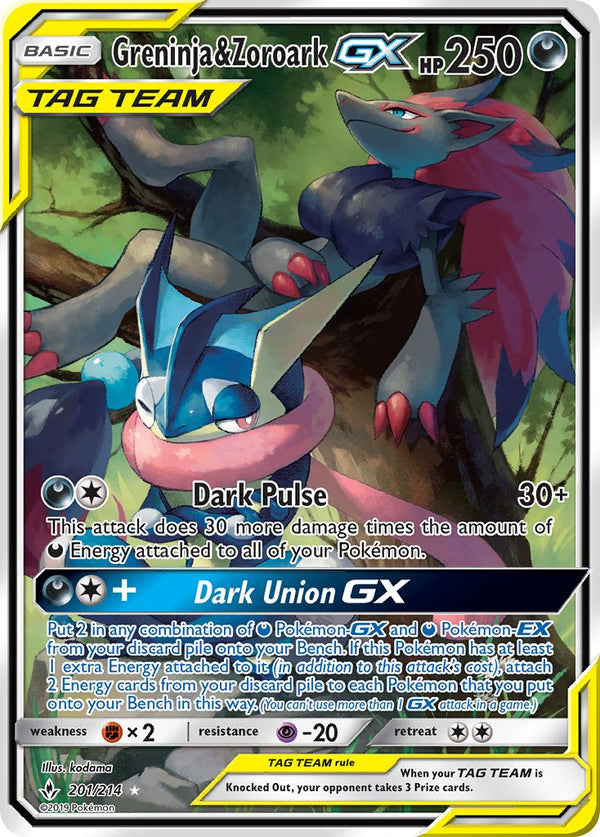 Greninja & Zoroark-GX Unbroken Bonds SET-201