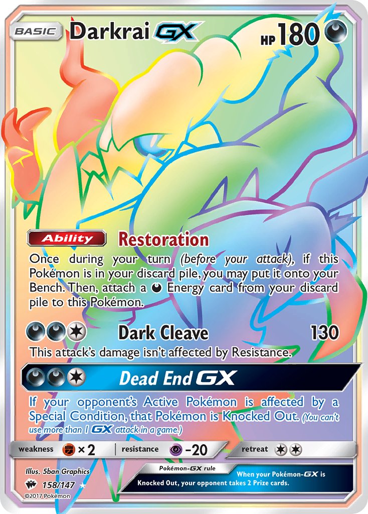 Darkrai GX Burning Shadows 2017 #158