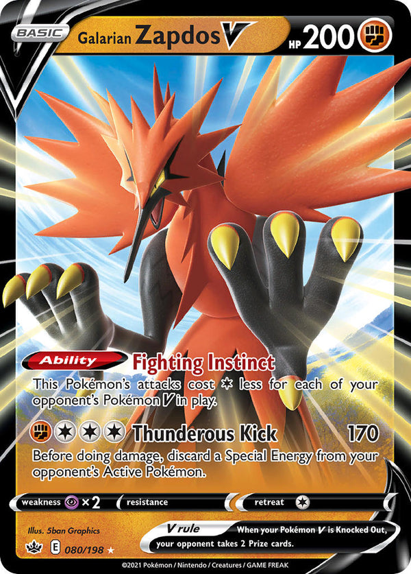 Galarian Zapdos V Chilling Reign SET-080