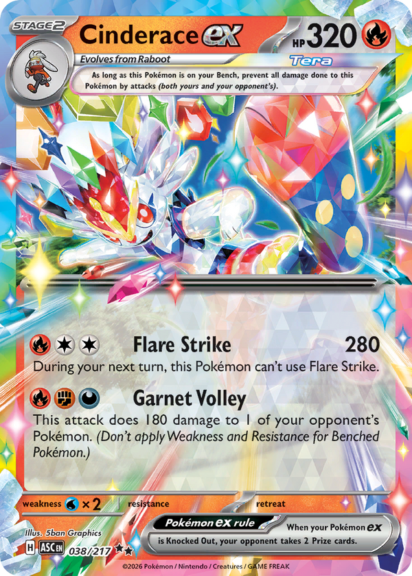 Cinderace ex - Ascended Heroes SET-38