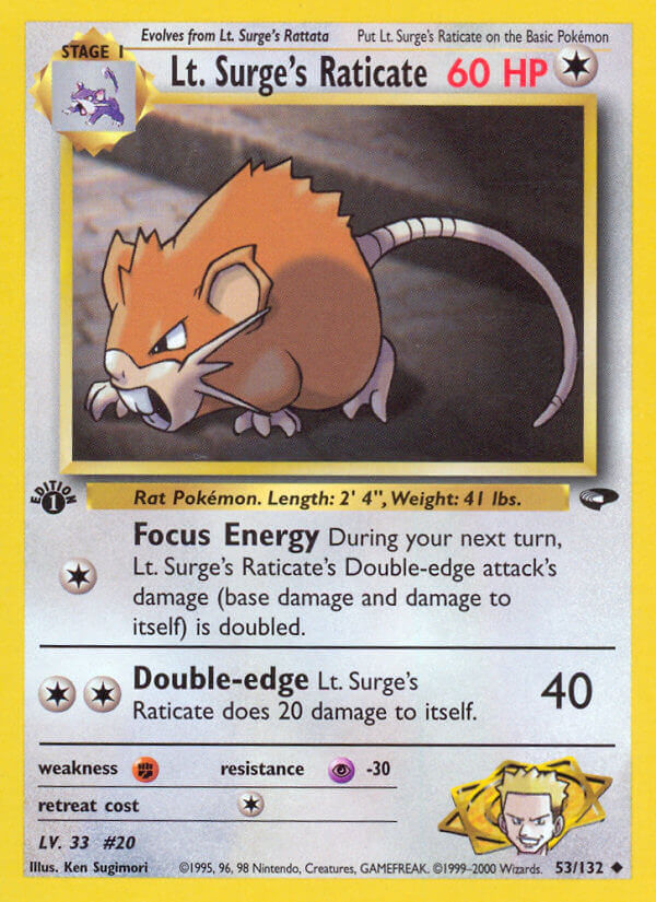 Lt. Surge’s Raticate Gym Challenge SET-53