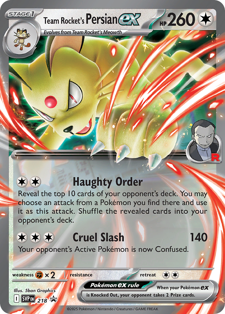 Team Rocket’s Persian ex Scarlet & Violet Promos SET-218
