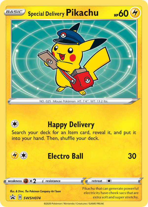 Special Delivery Pikachu Sword & Shield Promos SET-SWSH074