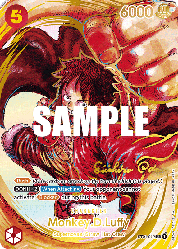 Monkey.D.Luffy OP05 ST01-012 AA SR Oda Gold Signed